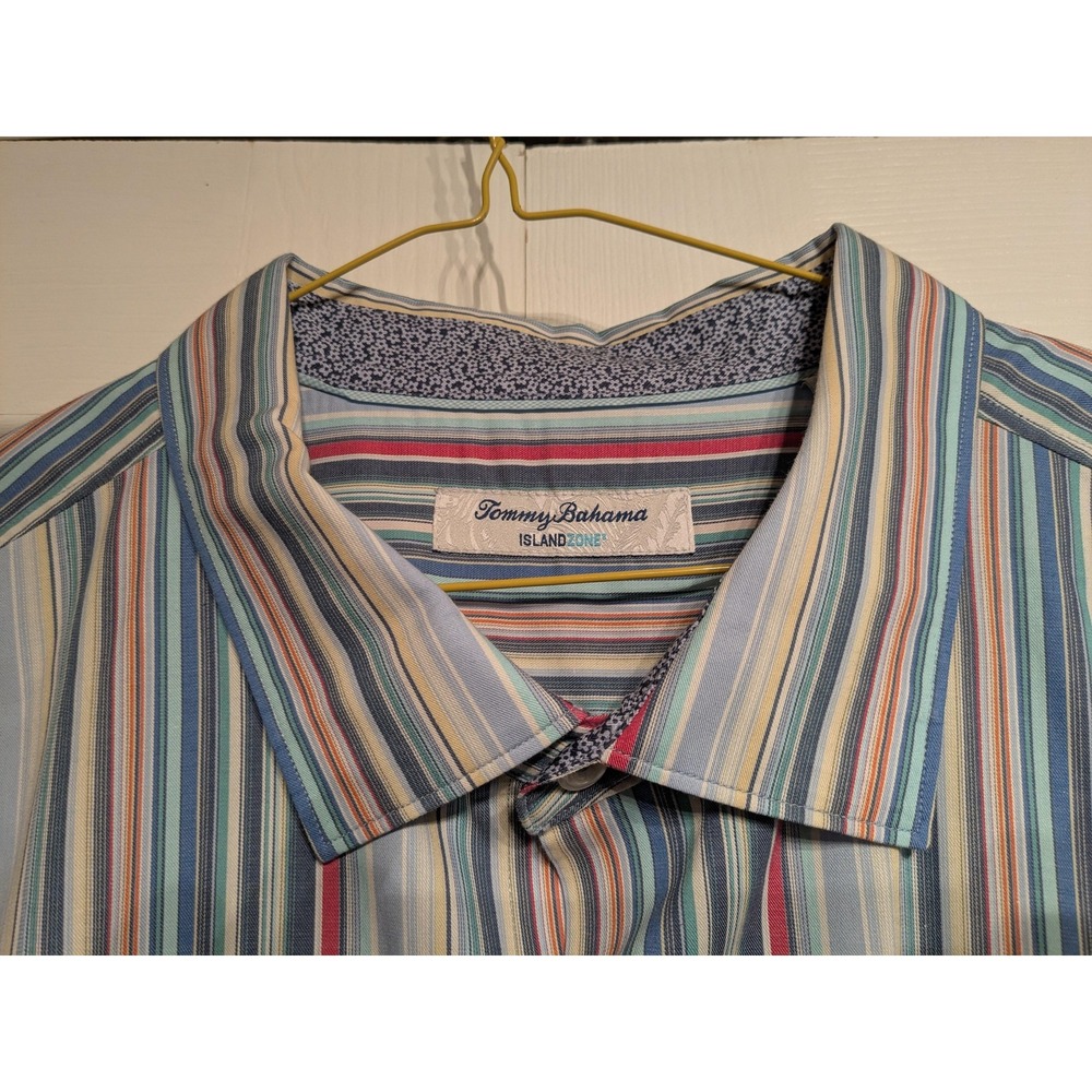 Tommy Bahama Shirt Mens 2XL Multicolor Striped IslandZone Long Sleeve Button Up‎ - Picture 6 of 16